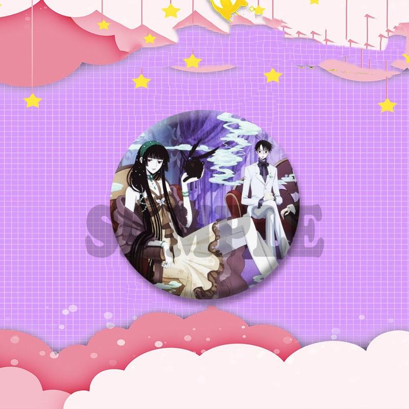Japanese Manga XxxHolic Can Badge Anime Cartoon Round Cosplay Badge Yuuko Kimihiro Watanuki Brooch on Backpack Accessories Gift