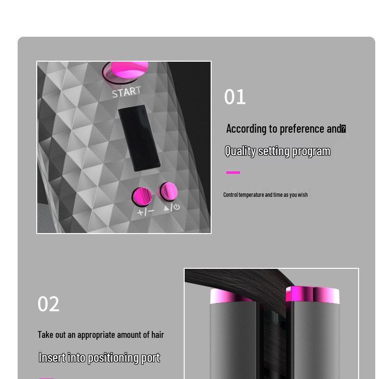 Wireless Rechargeable Automatic Hair Curler - Portable Electric Styling Wand