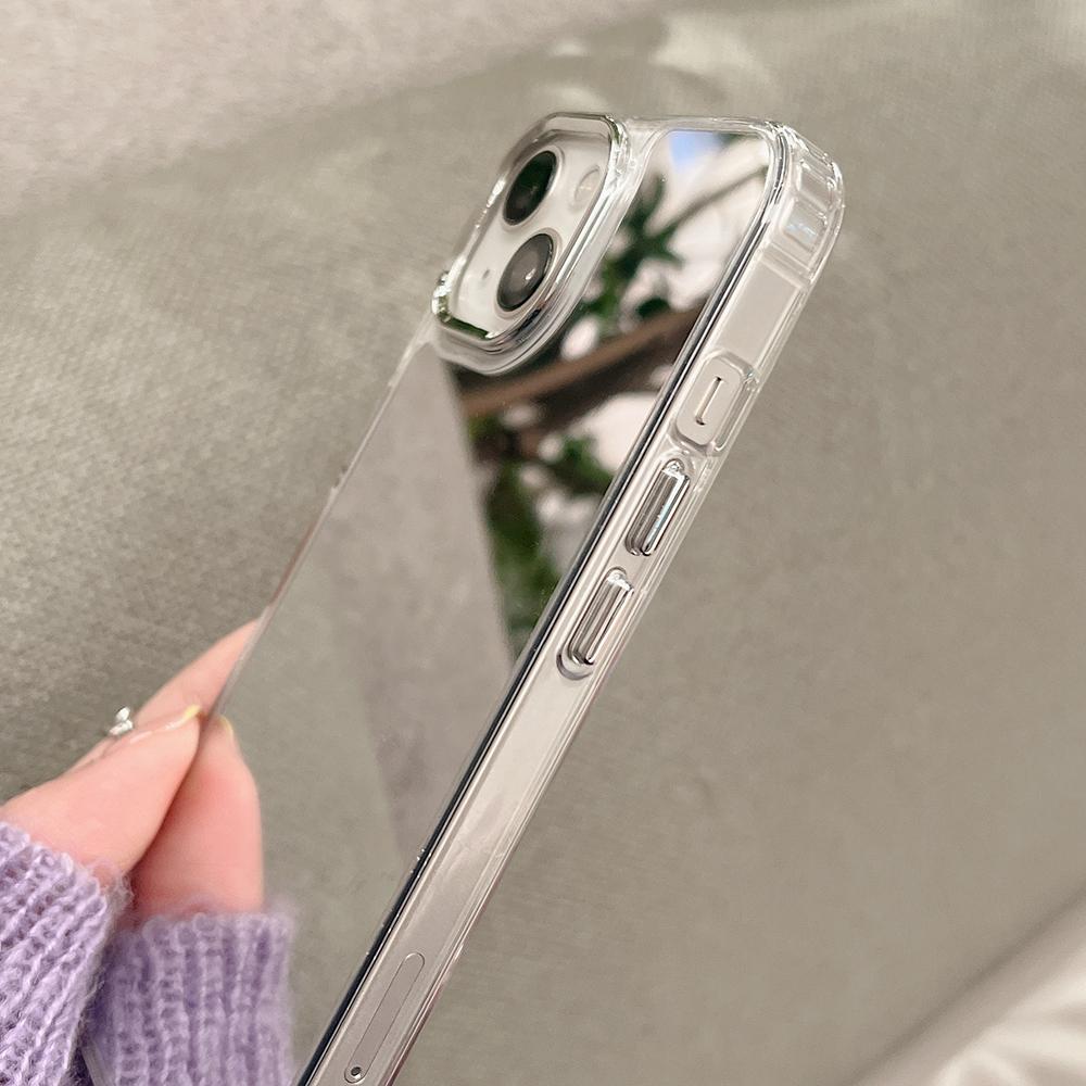 Makeup Mirror Phone Cases for iPhone 11 13 XR 15 Pro Max 12 14 Pro Max Case iPhone 16 XS Max Protective Case Mirror Exquisite Cartoon Waterproof