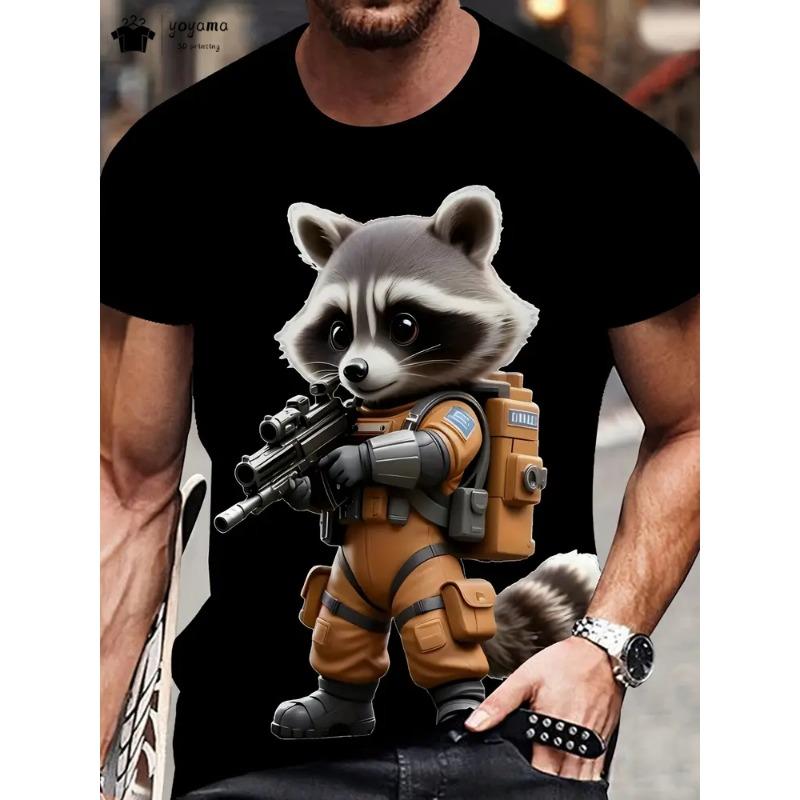 Animals Fashion Men's T-Shirt Pattern Summer Outdoor Men's Short Sleeve
