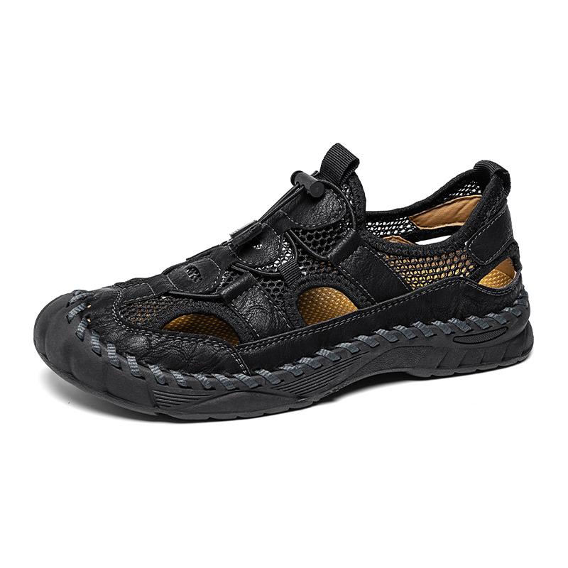 Fashion Slip-on Men's Sports Shoes Handmade Sandals Net Footwear Breathable Light Soft Casual Shoes Summer Wading Aqua Shoes Mesh Flats