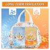 Lunch Bag with Handle for Women Reusable Lunch Tote Bag with Double Zippers and Outside Pocket for Work School Travel Picnic