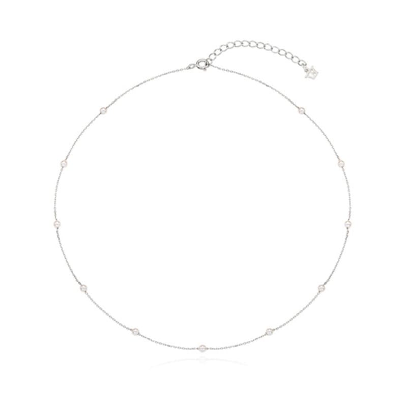 VINTAGE HOLLYWOOD [925 Silver] Pearl Chain Necklace_VH25NNNE112V