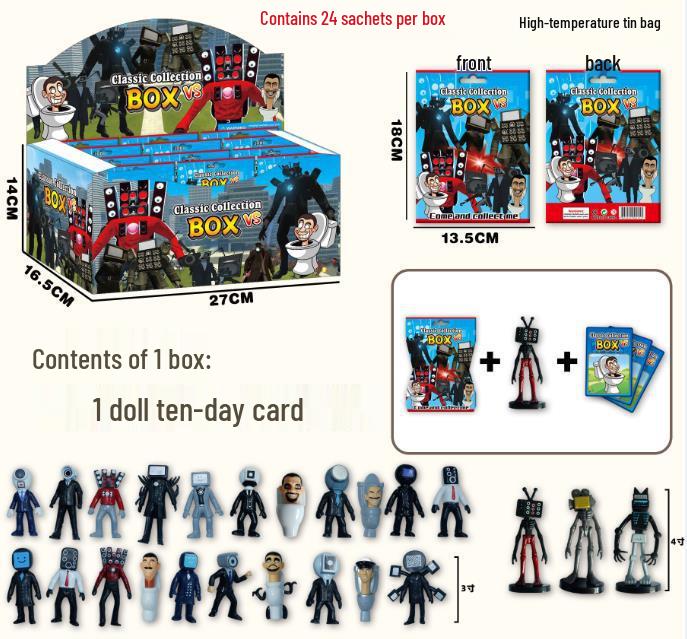 Toilet Man vs. Monitor Man Figure: Funny Game Model Ornament Blind Bag