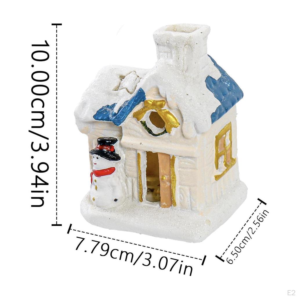 Mini Resin Christmas Building Birthday Gift Multipurpose with Light for Table Living Room Holiday