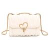 Brighttrust Women's Shoulder Bag, Crossbody, with Chain, Small PU Leather, Cute Heart Design (White)