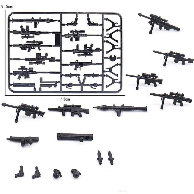 Military Weapon Toy Guns Dagger Machine Guns SWAT WW2 Building Blocks Playthings Ideal For Children Assemble Militarys Army Toy Gifts
