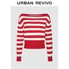 UR Women's Color-block Stripe Boat Neck Knit Sweater