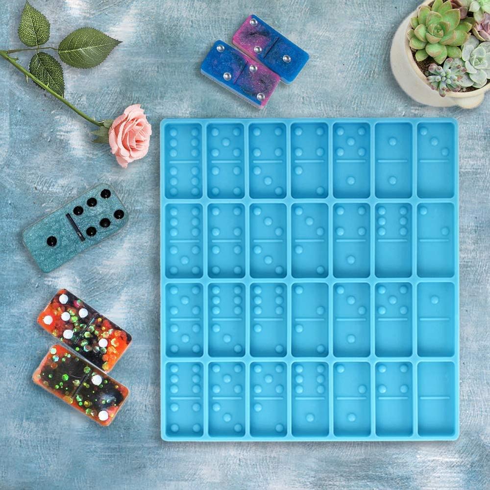 Shiny Dominoes Silicone Epoxy Resin Mould Cake Mold Fondant Molds Cake Decorating Tools Chocolate Fondant Tools Soap Mold Diy