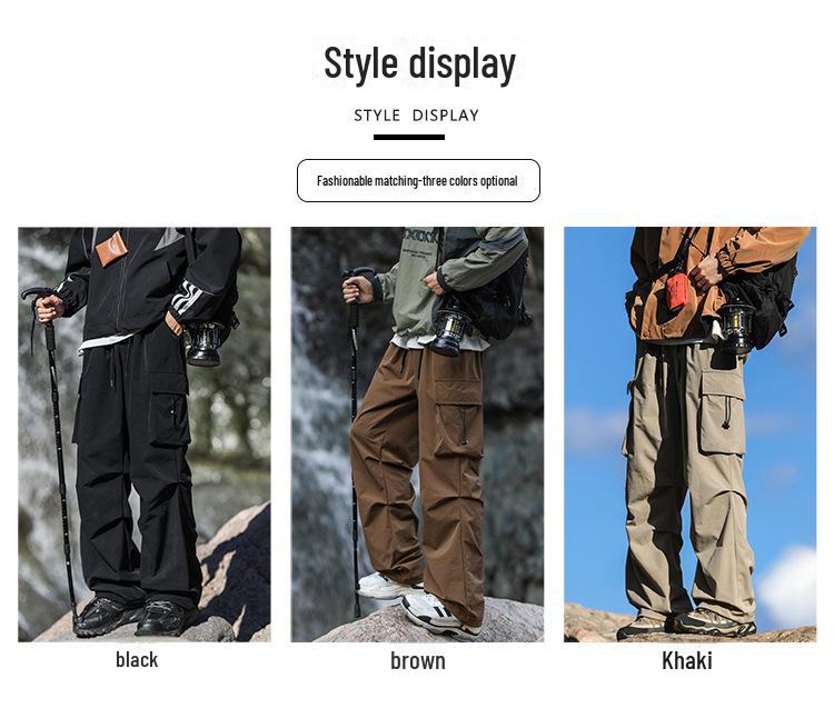Men's High Street Tactical Cargo Pants - Autumn/Winter Pleated Outdoor Style