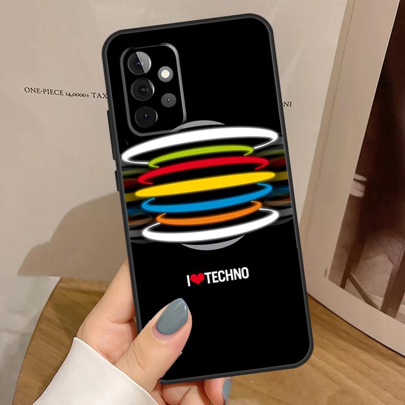 Techno Music For Samsung Galaxy A53 A33 A13 A23 A15 A25 A35 A55 A51 A71 A12 A32 A52 A14 A34 A54 Case