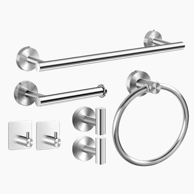 Adhesive Bathroom Hardware Accessories Towel Rack Toilet Paper Dispenser Holder Wall Coat Hooks Towel Rail Ring Roll Hanger Set