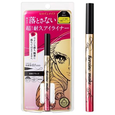 Heroine Make Prime Liquid Rich Jet Brush Made In Waterproof Removes with Warm Water Eyeliner, Keep, 01, Black, 0.4mL, 0.1mm Tip, Japan, Ultra-Fine