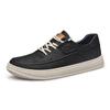 Fashion Handmade Black Genuine leather casual shoes for men  Lace Up Outdoor Oxford  Jogging Shoes Women's Skate Shoes Big sizes: 37-47