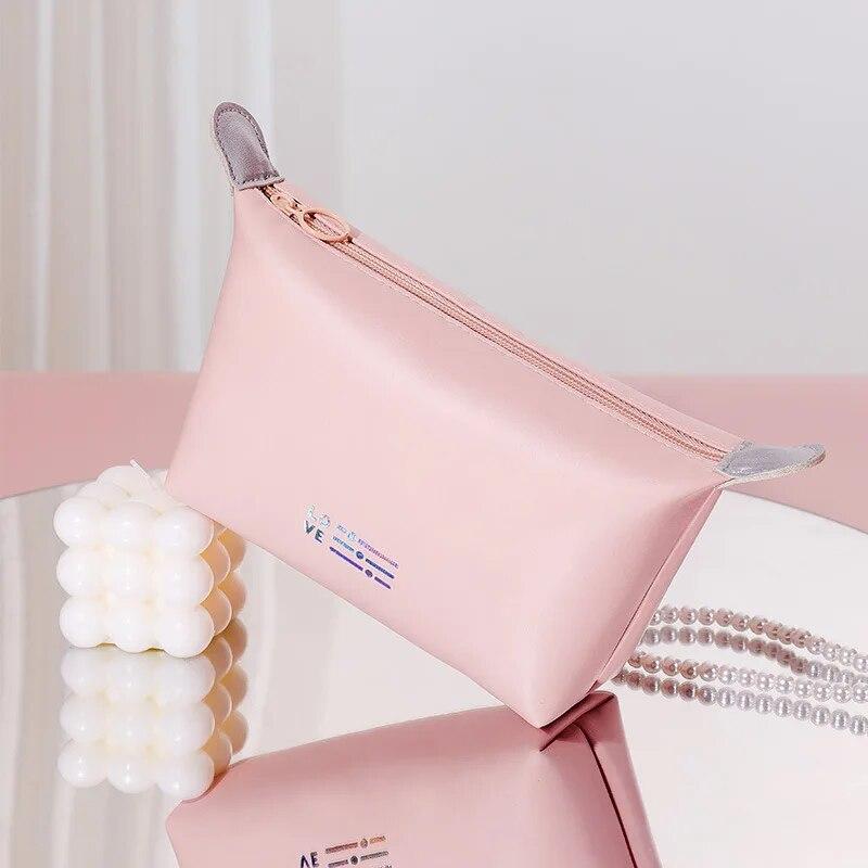 PU Portable Waterproof Dumpling Makeup Bags Skin Care Products Toiletry Organizer Traveling Large Capacity Wash Storage Bags