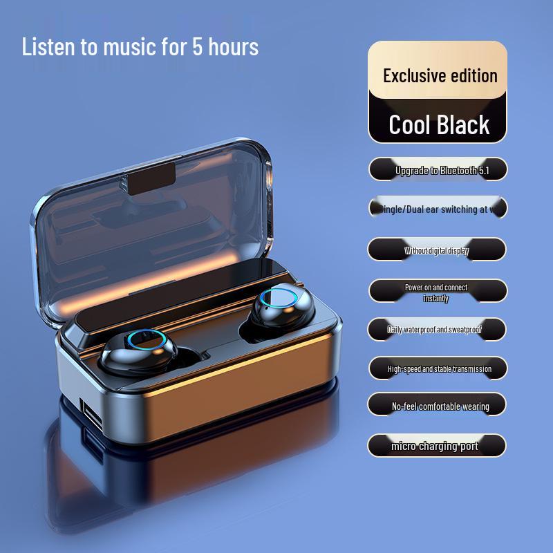 2025 Wireless Bluetooth 5.5 Headphones - Heavy Bass, Binaural Sports, Compatible with Huawei, Apple, Xiaomi, OPPO, Free Shipping