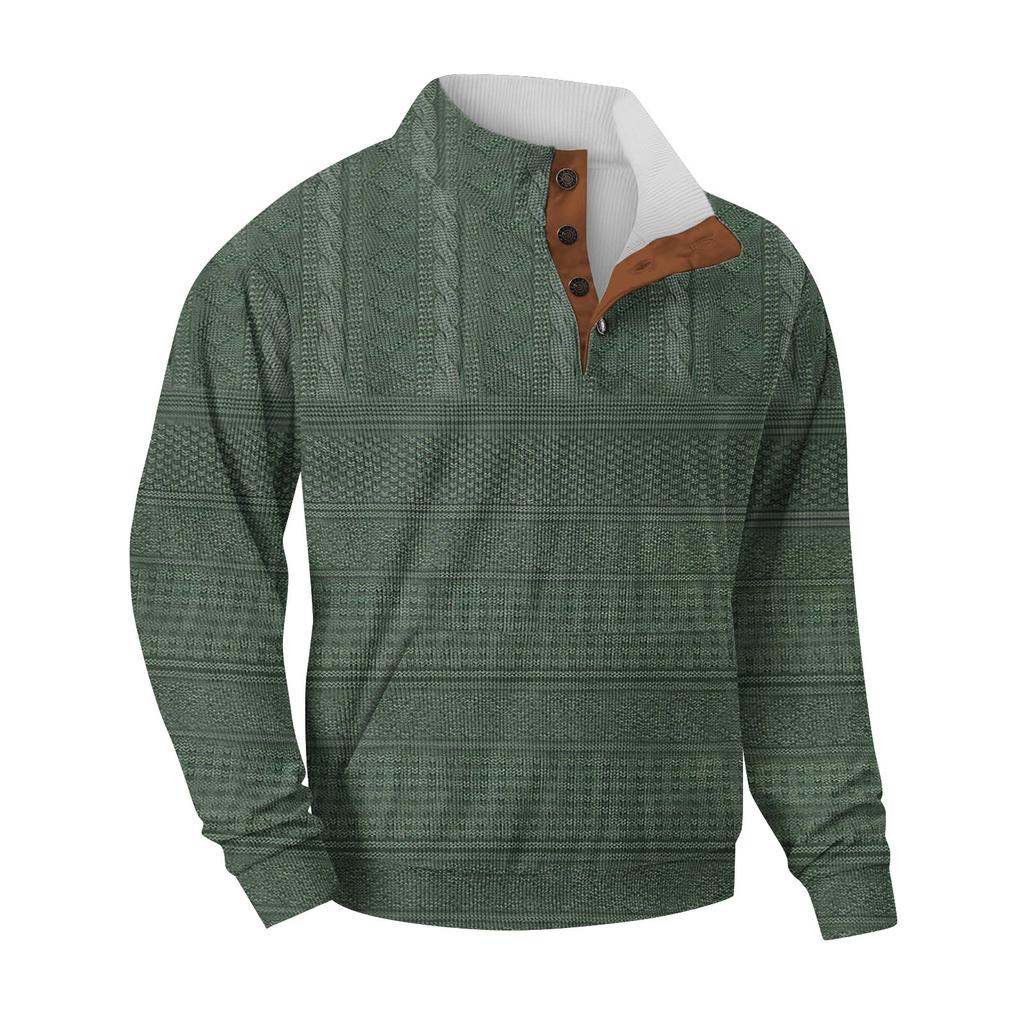 Męska bluza retro casual z nadrukiem gradientowym