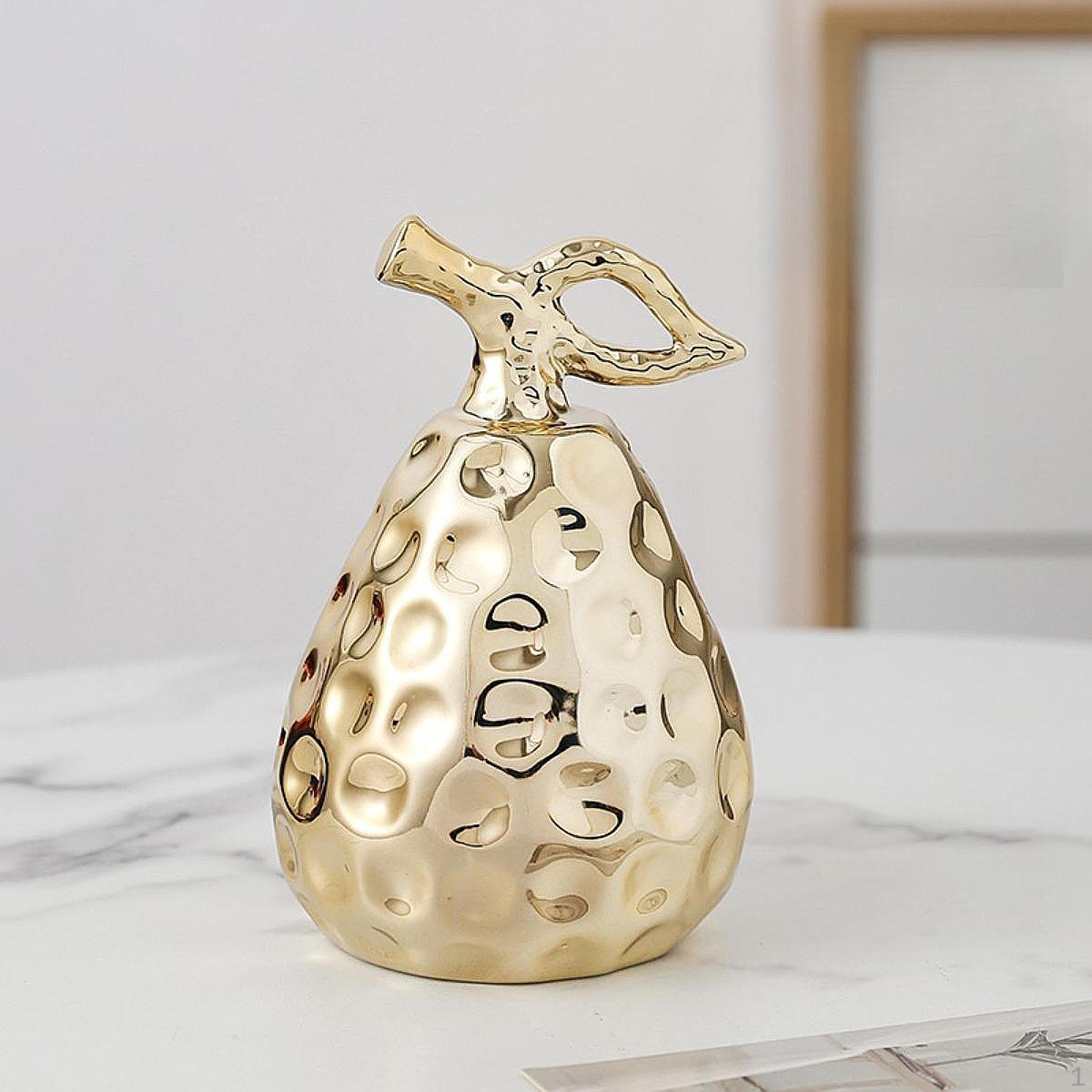 

Керамическая статуэтка, жемчужная статуэтка, произведение искусства, подарок, ремесло, украшение, фруктовая скульптура для офиса золотой