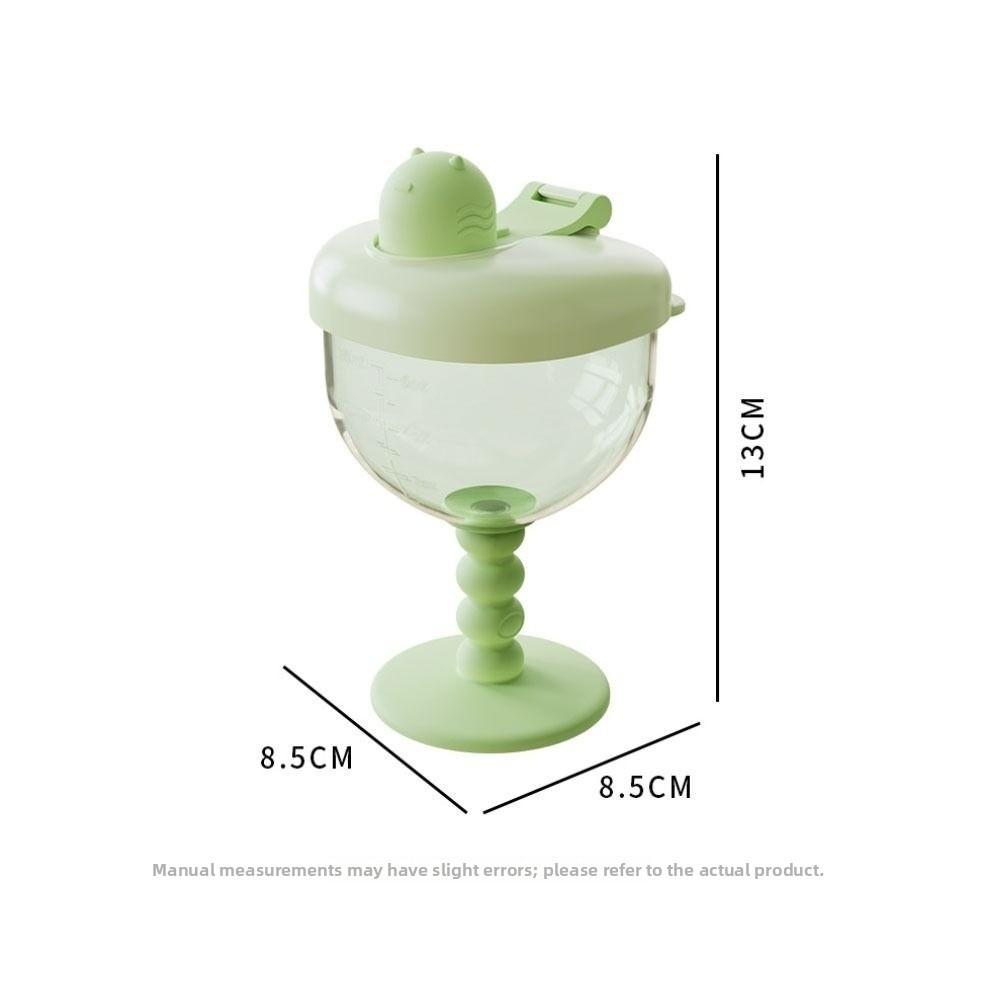 Cute No-Spill Goblet Cup with Lid Plastic Sippy Cup with Measuring Marks Drinking Cup for Toddlers