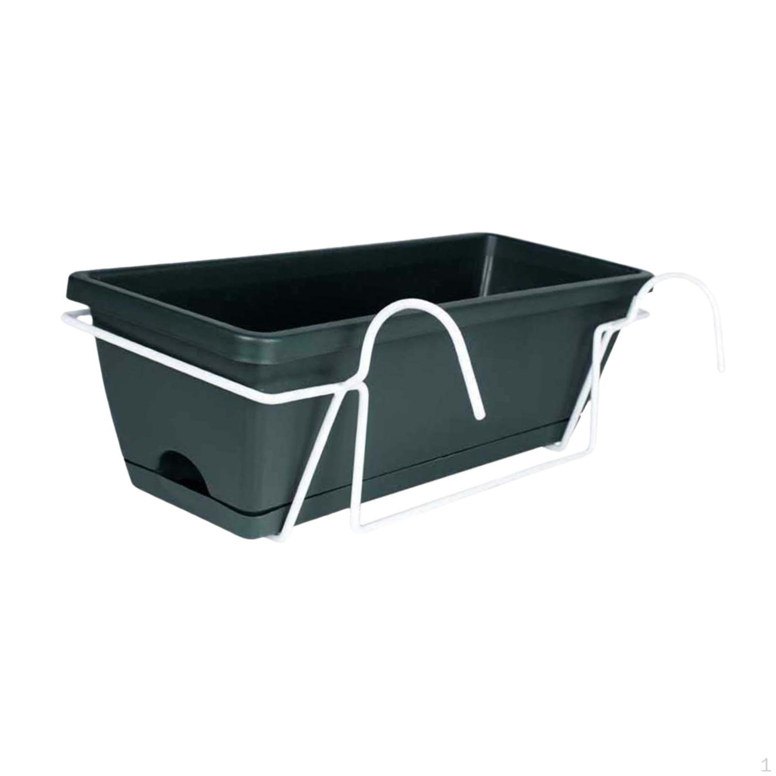 Балконный горшок Садовый держатель для растений Подвесной цветочный горшок Съемный поддон для забора Dark Green