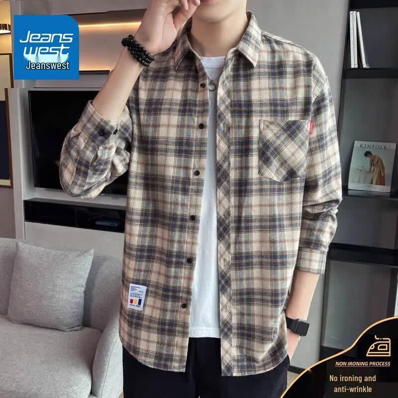 Jeanswest Men s Plaid Long Sleeve Shirt 3XL