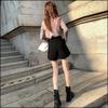 Simplicity Fashion Autumn New Women Zipper Button Pleated Korean Casual High Waist Loose Straight A-line Wide Leg Shorts Skirts