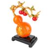 Resin Gourd Statue Good Luck Hand Painted Flat Bottom Chinese Feng Shui Gourd for Office Desktop