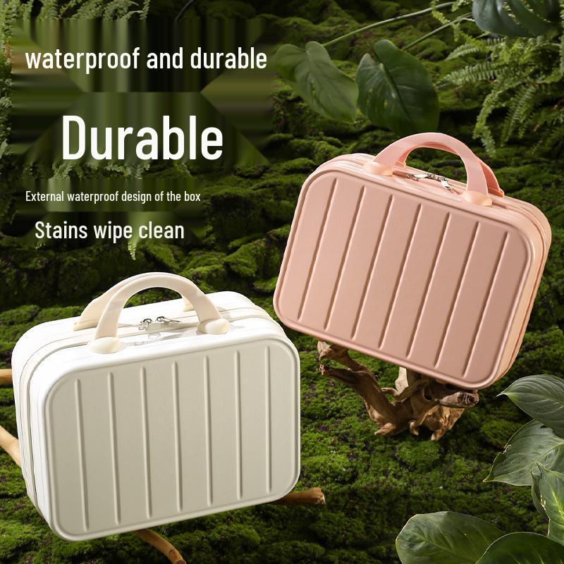 14-Inch Women's Portable Makeup and Toiletries Storage Box with Suitcase Hook