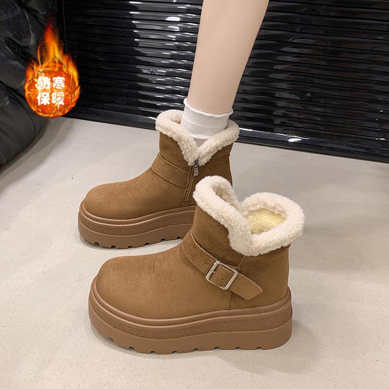 Thick-soled heightening snow boots women's new winter velvet thickened women's shoes snow shoes women's