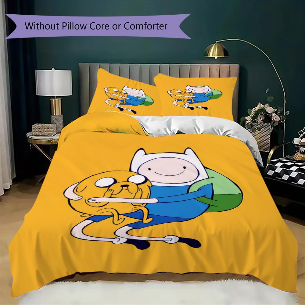 Adventure Time Anime Pattern Bedding Uilt Set Uilt Cover Pillowcase Home Decoration Birthday Gift (1 * Duvet Cover + 2 * Pillowcase  Without Core)03