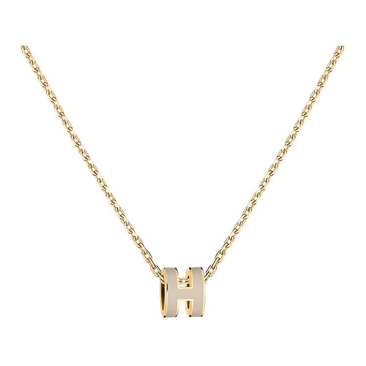 Hermes POP H Metal, Gold Plated Metal Necklaces Women's Gold H147992F-55