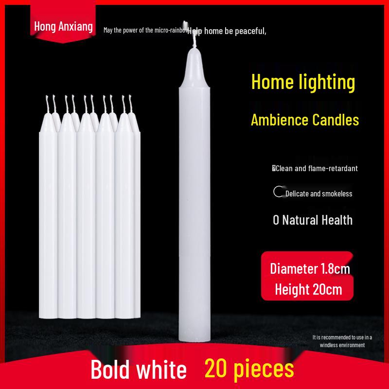 Smokeless Odorless Mini Emergency Candles for Outdoor Power Outages and Festive Use - Red and White