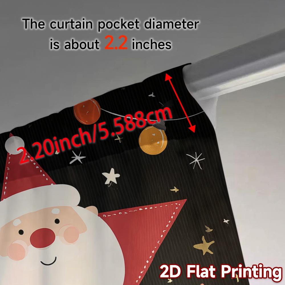 2pcs,Curtains Cartoon Santa Claus Popular Light Filtering Curtains 100% Polyester Curtains Decorations For Home Perfect for