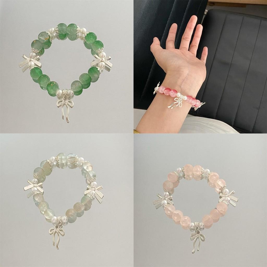 Chinesischer Stil Mondperlen-Handkette mit Schmetterlingsdesign Handgefertigtes Geschenk für Frauen