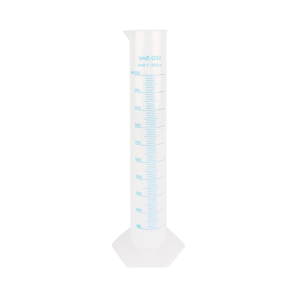 500ml Measuring Cylinder Laboratory Test Tube 500ml Measuring Cylinder Plastic Graduated Laboratory Trial Test Liquid Tube Hot