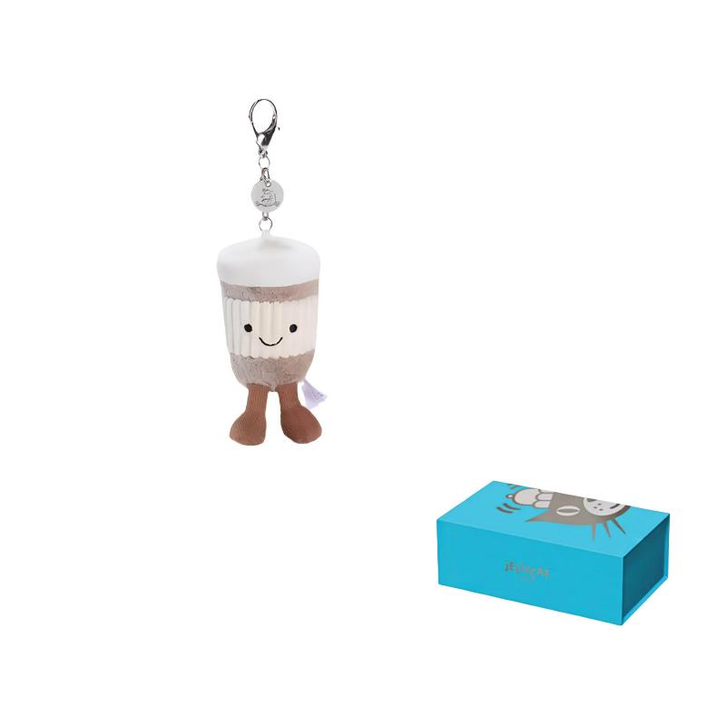 JELLYCAT Fun Items Series Take-out Coffee Bag Charm Doll Plush Pendant Sitting Height 12cm Height