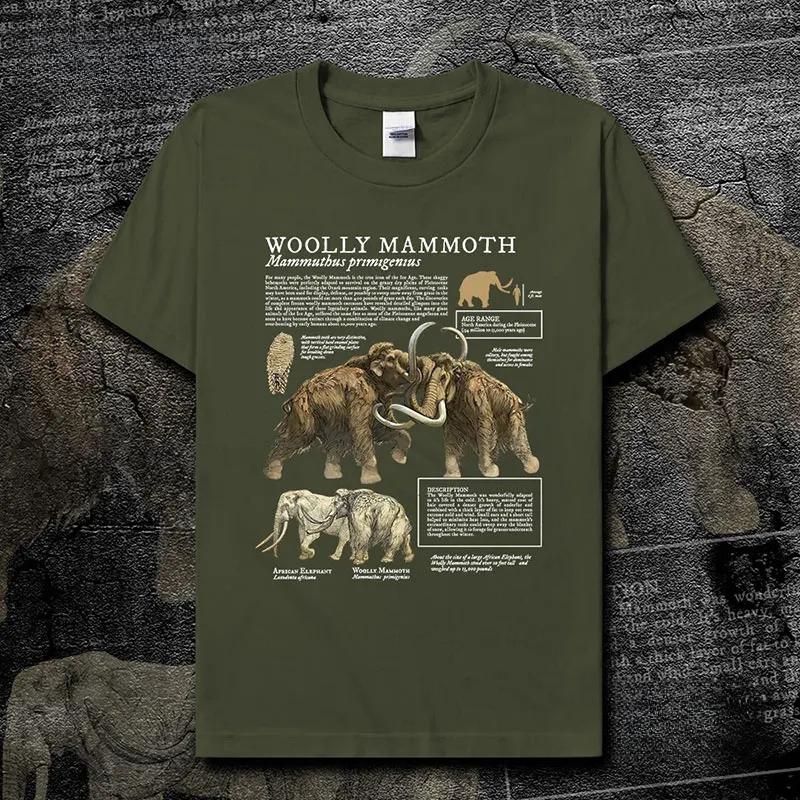 Mammoth Animal Illustration Natural Science Creative TShirt Cotton ONeck Short Sleeve Mens T Shirt New Size S3XL