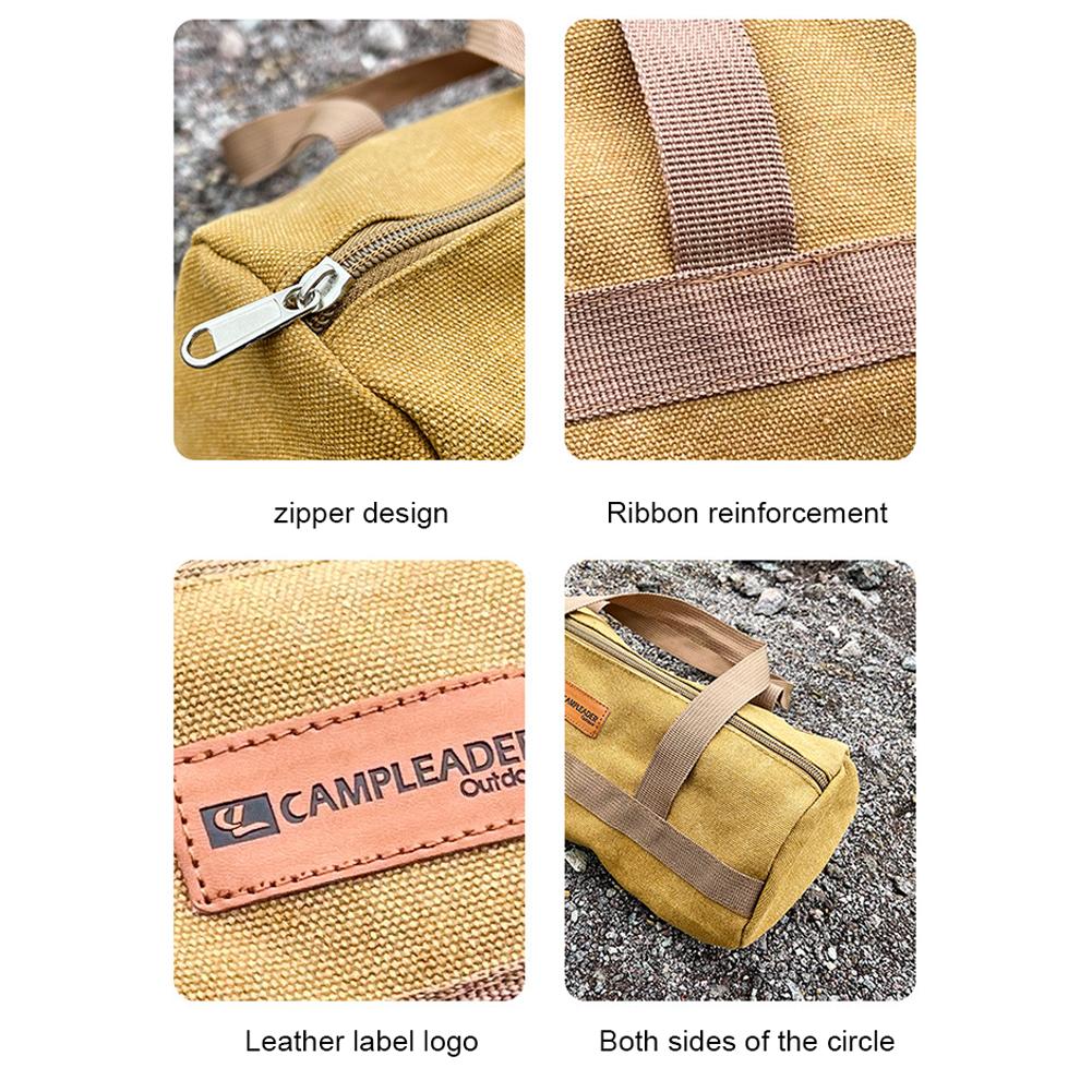 Camping Tool Storage Bag Portable Tent Ground Nail Wind Rope Hammer Pouch Cylinder Large Capacity Handbag Outdoor Accessories