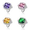 Design Court Style Colored Treasure Ring Temperament Ring Luxurious and Exquisite