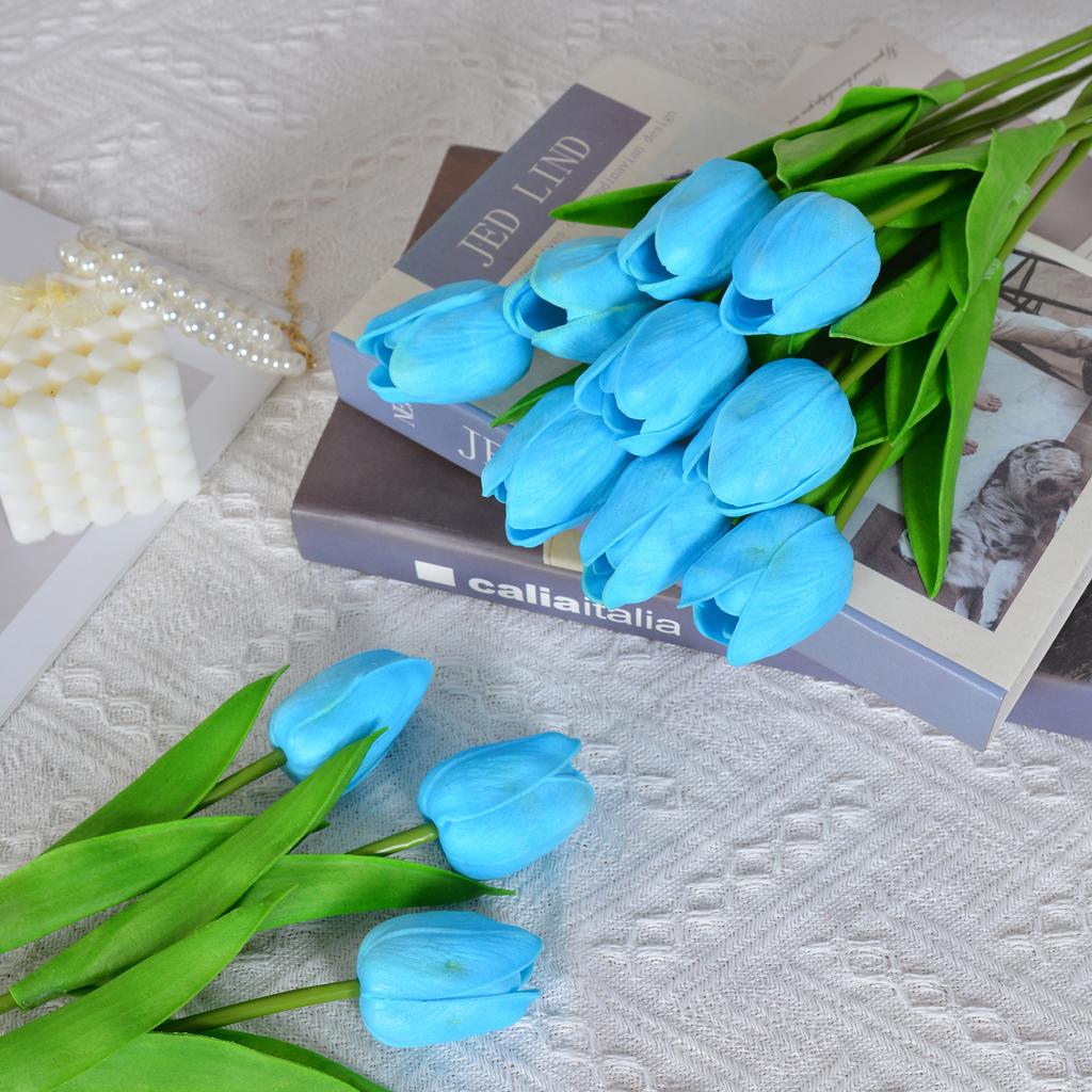 30 Stück Künstliche Tulpen 34cm Real Touch PU Kunstblumen Tulpenstiele für Hochzeit Frühlingsstrauß Blumengesteck Zuhause Büro Party Dekoration