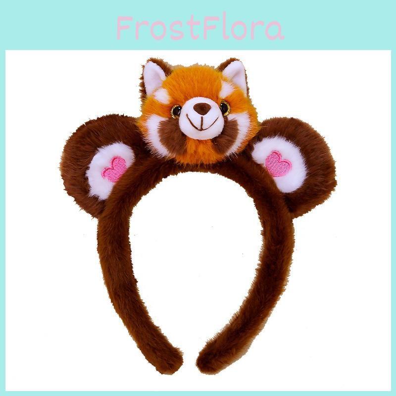 Panda Plush Red Animal Hair Accessory With Cotton Filling For Gift And Dress Up