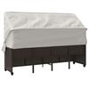 Sun Lounger with Canopy and Cushions Brown PE Rattan