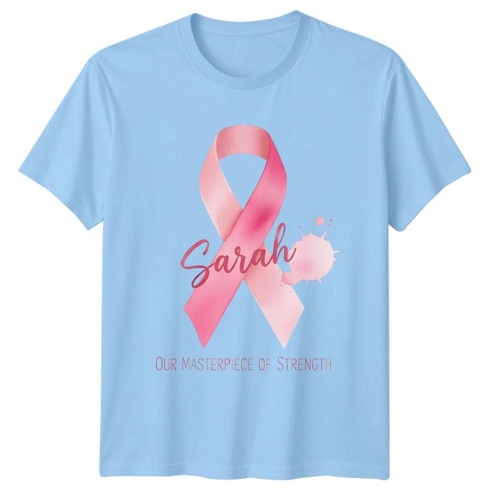 Sarah Our Masterpiece Of Strength Breast Cancer Awareness Ribbon Unisex Unisex Tee S