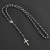 Handgefertigte Perlen Rosenkranzperlen Anhängerkette Vintage Stil Religiöse Anhänger Christlicher Schmuck