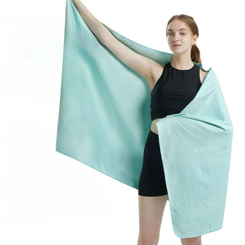 

Ultra-fine Fiber Cationic Quick-drying Sports Towel Outdoor Fitness Water-absorbing Towel Sweat-wiping Towel 50x100cm зелений