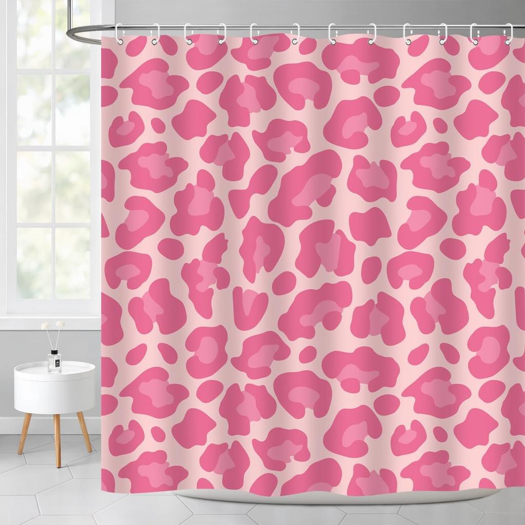 Paris Eiffel Tower Shower Curtain Oil Painting European France City Landscape Modern Couple Black Pink Tree Home Bathroom Décor