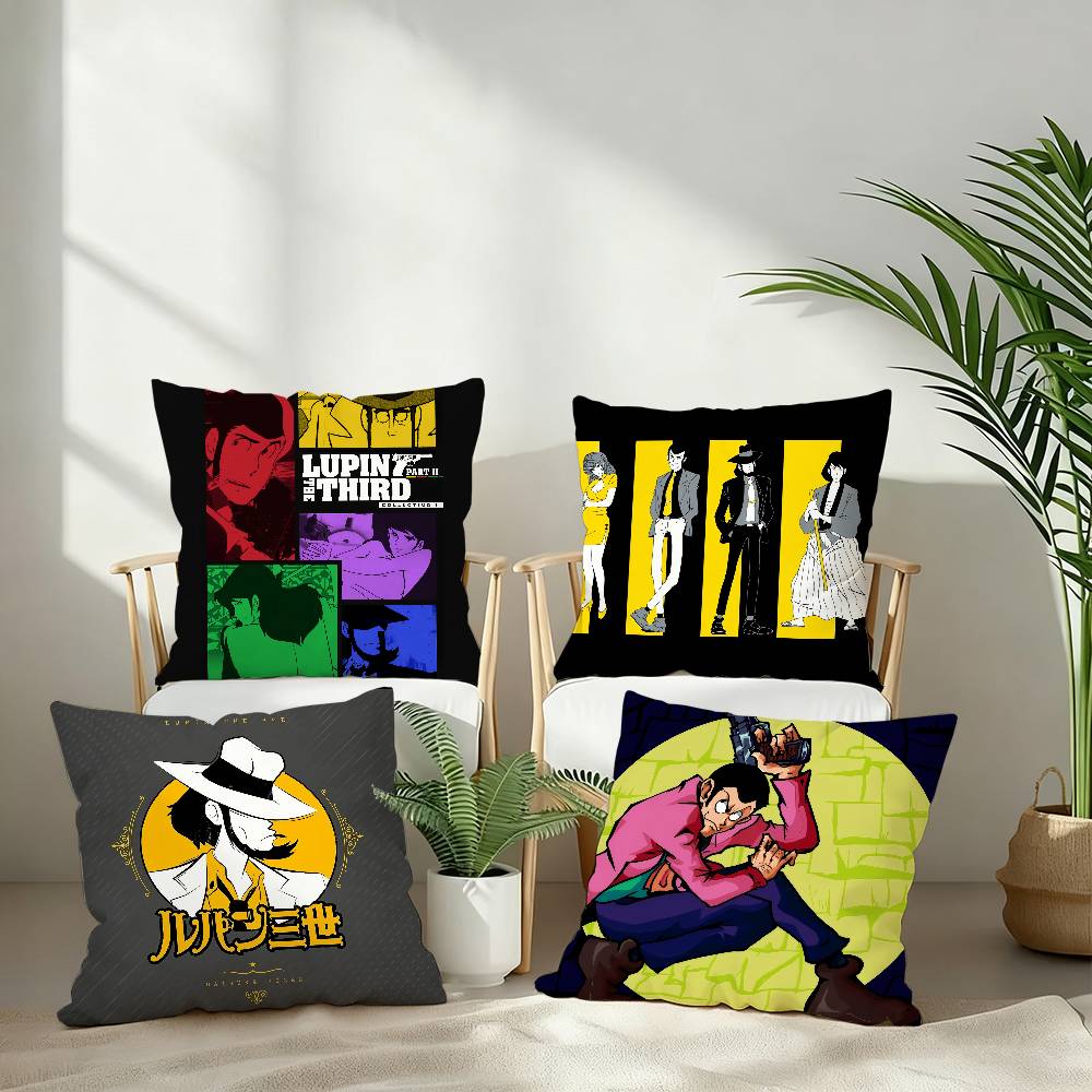 A-Arsène Lupin III Kissenbezug Sofa Dekorativ Zuhause Doppelseitiger Druck Kurzer Plüsch Kissen Kissenbezug Weihnachtsgeschenk