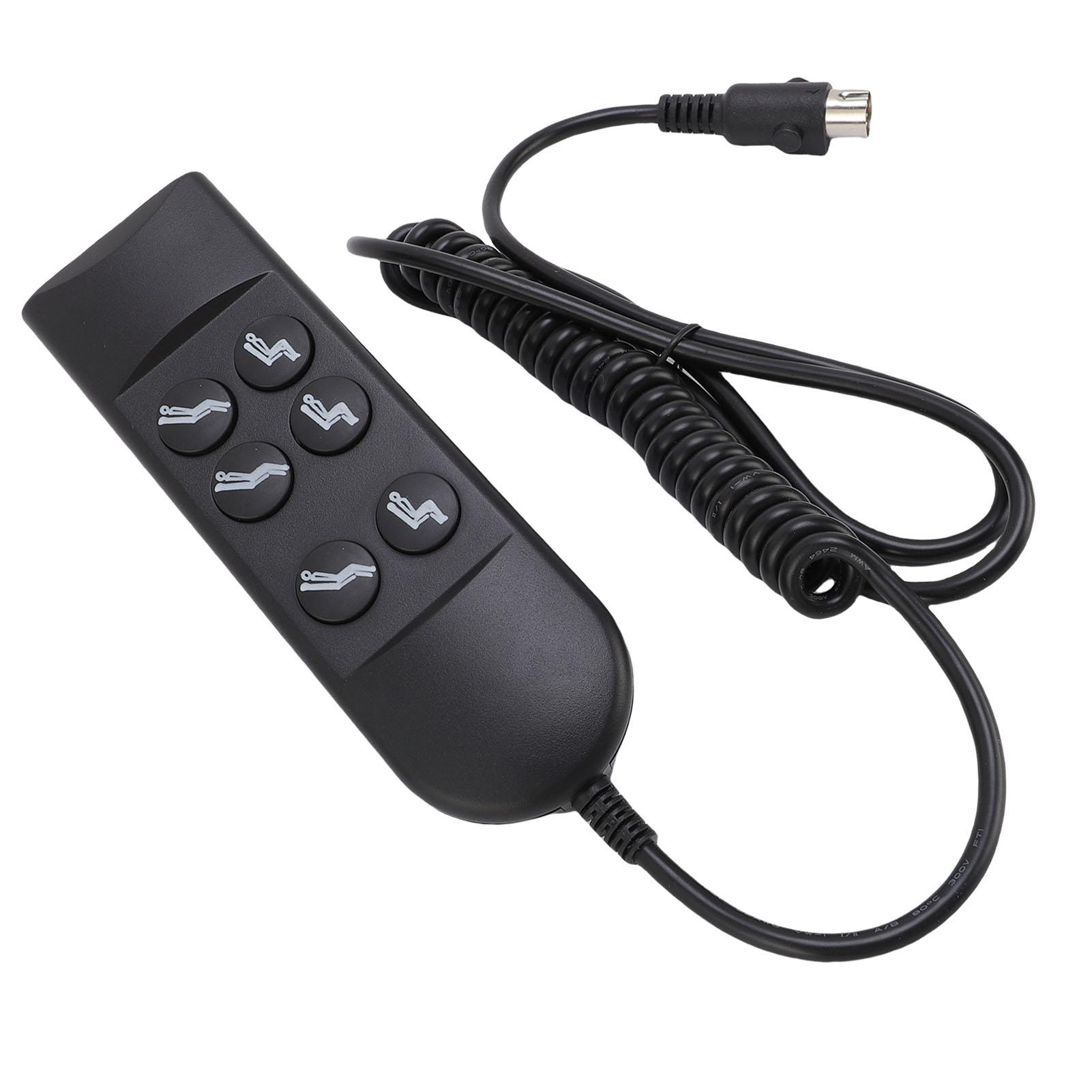 

Lift Chair Controller 6 Keys Power Lift Sofa Chair Hand Control with 5 Pin Connector for 2 Motor Electric Recliner