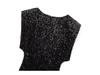 2024 Winter Black Sleeveless Mini Dress with Shoulder Pads and Sequin Embellishments