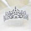Vintage Crown Hair Accessory Shiny Princess Rhinestone Tiara Luxury Silver Floral Crown  Girls